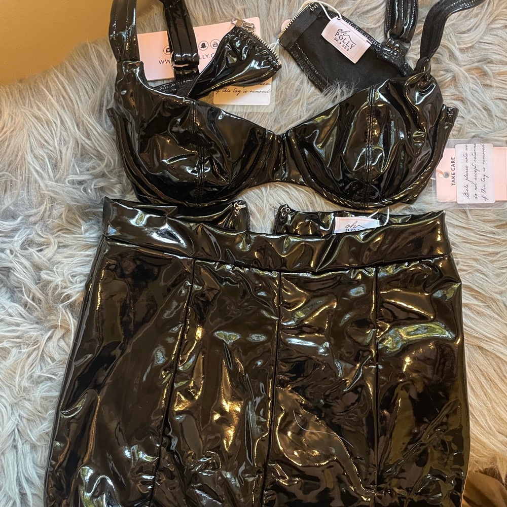 Brand new never worn oh Polly two piece latex set.